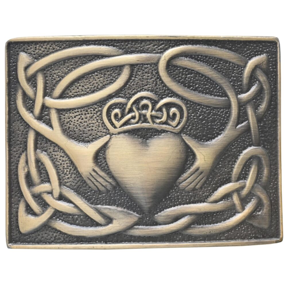 9489 Kilt Belt Buckle – Elegant Celtic Square and Saltire Buckles Pewter